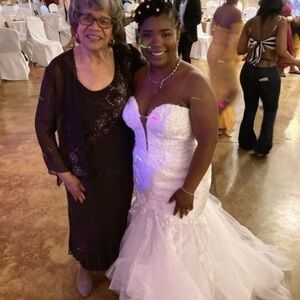 Cameron Blake by Man Chéri Mother of the bride Brown sequins dress Set pant Sz 8